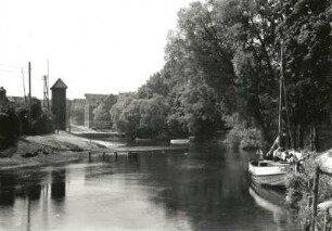 Braunsberg, Stadt : Braunsberg (Braniewo/Polen). An der Passarge (Pasłęka), Blick auf die alten Speicher an der Landebrücke