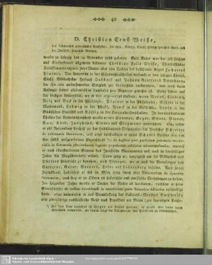 D. Christian Ernst Weiße ...