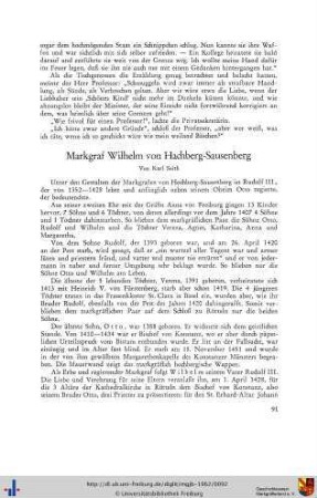 Markgraf Wilhelm von Hachberg-Sausenberg