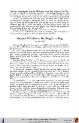 Markgraf Wilhelm von Hachberg-Sausenberg