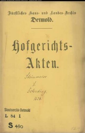 Steinmeier, Johann zu Herford gegen Johann Deterding zu Vinnen - Schuldforderung
