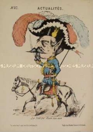 Actualités (37). Le Sire de Fisch-Ton-Kan - Karikatur auf Napoleon III.