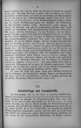 XIII. Arbeiterfrage und Sozialpolitik.