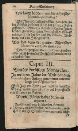 Caput III. Von der Persischen Monarchie.