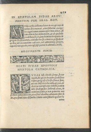 Beati Iudae Apostoli Epistola Catholica.