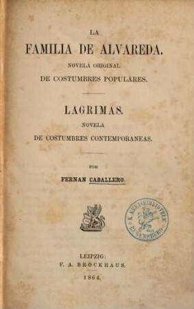 La familia de Alvareda : Novela original de costumbres populares