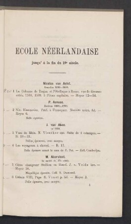 Ecole Néerlandaise jusqu'à la fin du 18e siècle