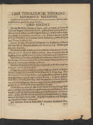 Libri Theologicus Theologi Reformatae Religionis.