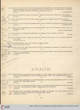 III. Plastik (Nr. 322-328)