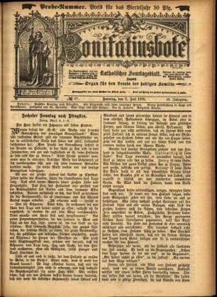 Erste Ausgabe vom Sonntag, den 02. Juli 1899.
