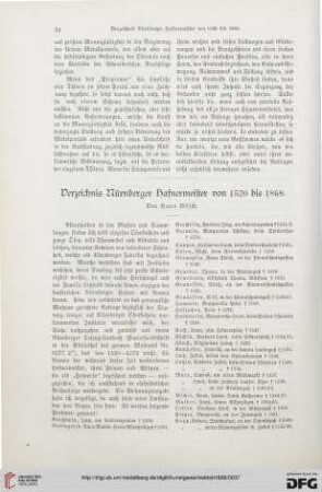 Verzeichnis Nürnberger Hafnermeister von 1520 bis 1868