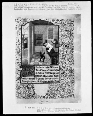 La passion de Jésus Christ — Schreiberbildnis, Folio 1