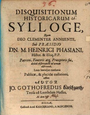 Disquisitionum historicarum sylloge