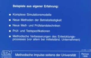 Methodische Impulse seitens der Universität
