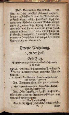 Zweyte Abtheilung. Von der Höll.