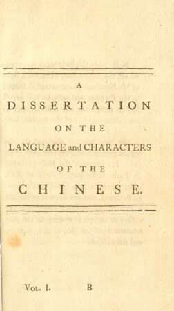 A Dissertation On The Language and Characters Of The Chinese