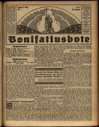 Erste Ausgabe vom Sonntag, den 22. März 1931.