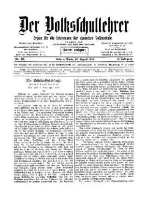 Die Schulaufsichtsfrage : Rückblick und Ausblick ; VII.