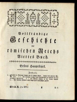 Vollständige Geschichte des römischen Reichs Viertes Buch