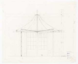Ausstellung in der Orangerie im Schloss Charlottenburg, Berlin-Charlottenburg: Vorbau Zelt: Querschnitt 1:10