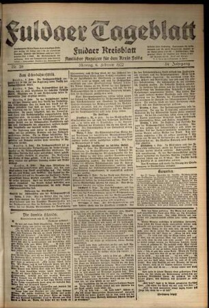 Ausgabe vom Montag, den 06. Februar 1922.