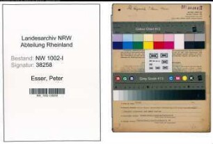 Entnazifizierung Peter Esser, geb. 16.07.1873 (Betriebsfuehrer)