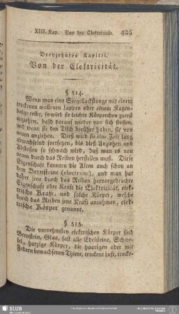 Dreyzehntes Kapitel. Von der Elektricität