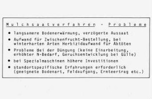 Mulchsaatverfahren-Probleme