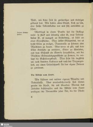 Die Abkehr vom Heute