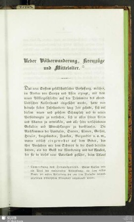Ueber Völkerwanderung, Kreuzzüge und Mittelalter
