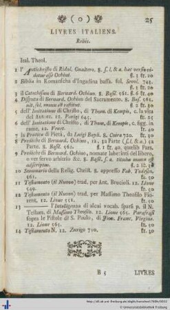 Livres Italiens.