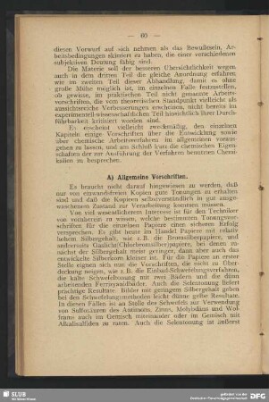 A) Allgemeine Vorschriften