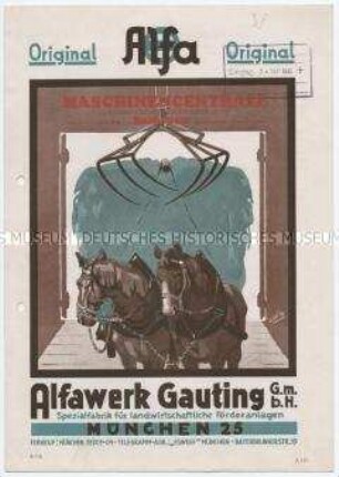 Maschinencentrale Landmaschinenfabrik A.-G. Rathenow (Sicherheitswinde, Doppelwinde, Einbandsteuerung, Laufkatze u.a.)