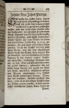 Zehnde Neu-Jahrs-Predigt.