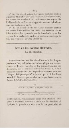 Note sur les fonctions elliptiques.