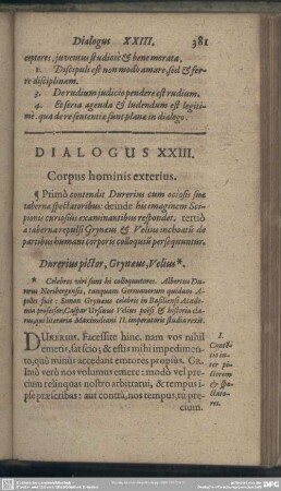 Dialogus XXIII. Corpus hominis exterius