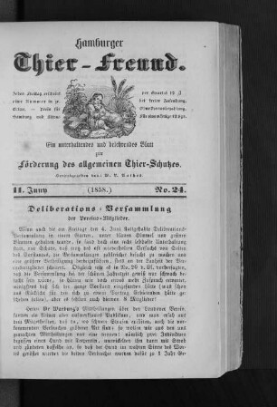 Deliberations=Versammlung der Vereins=Mitglieder.