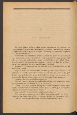 III - Heroica desesperación