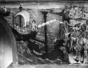 Der heilige Oswald, König von Northumbrien, landet in Wessex