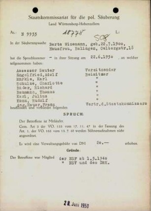 Wizemann, Berta