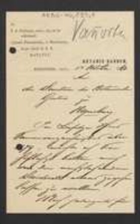 Brief von Johannes Cornelius Catharinus Wilhelmus van Nooten an Jakob Singer