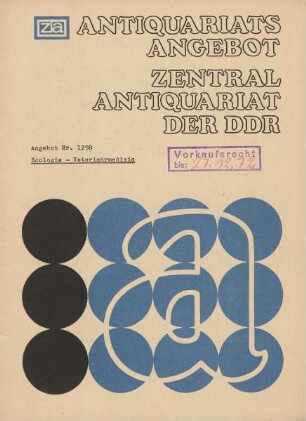 Nr. 1298: Zoologie - Veterinärmedizin