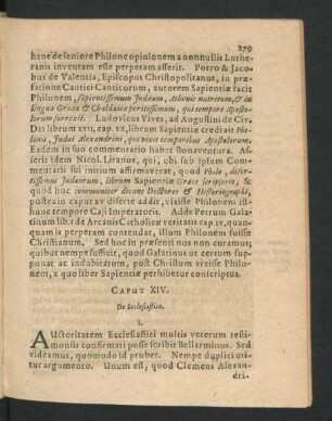 Caput XIV. De Ecclesiastico.