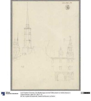 Die Stadtwaage und der Rathausturm in Neiße (Nysa) in Oberschlesien
