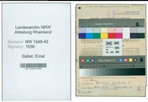 Entnazifizierung Ernst Gabel , geb. 30.12.1899 (Mueller)