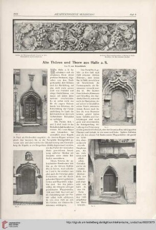 Alte Thüren und Thore aus Halle a. S.