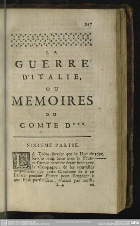 Sixieme Partie