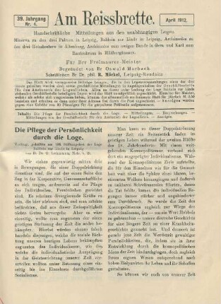 Nr. 4. April 1912.