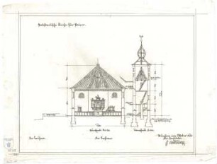 Bestelmeyer, German; Prien / Chiemsee; Ev. Kirche - Querschnitt