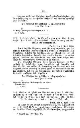 Nothwendigkeit der Vermeidung von Etatsüberschreitungen bei höheren Unterrichtsanstalten; Verfahren zur Deckung von Mehrausgaben, insbesondere für Vertretung eines erkrankten Lehrers : [III. Gymnasial- etc. Lehranstalten]
